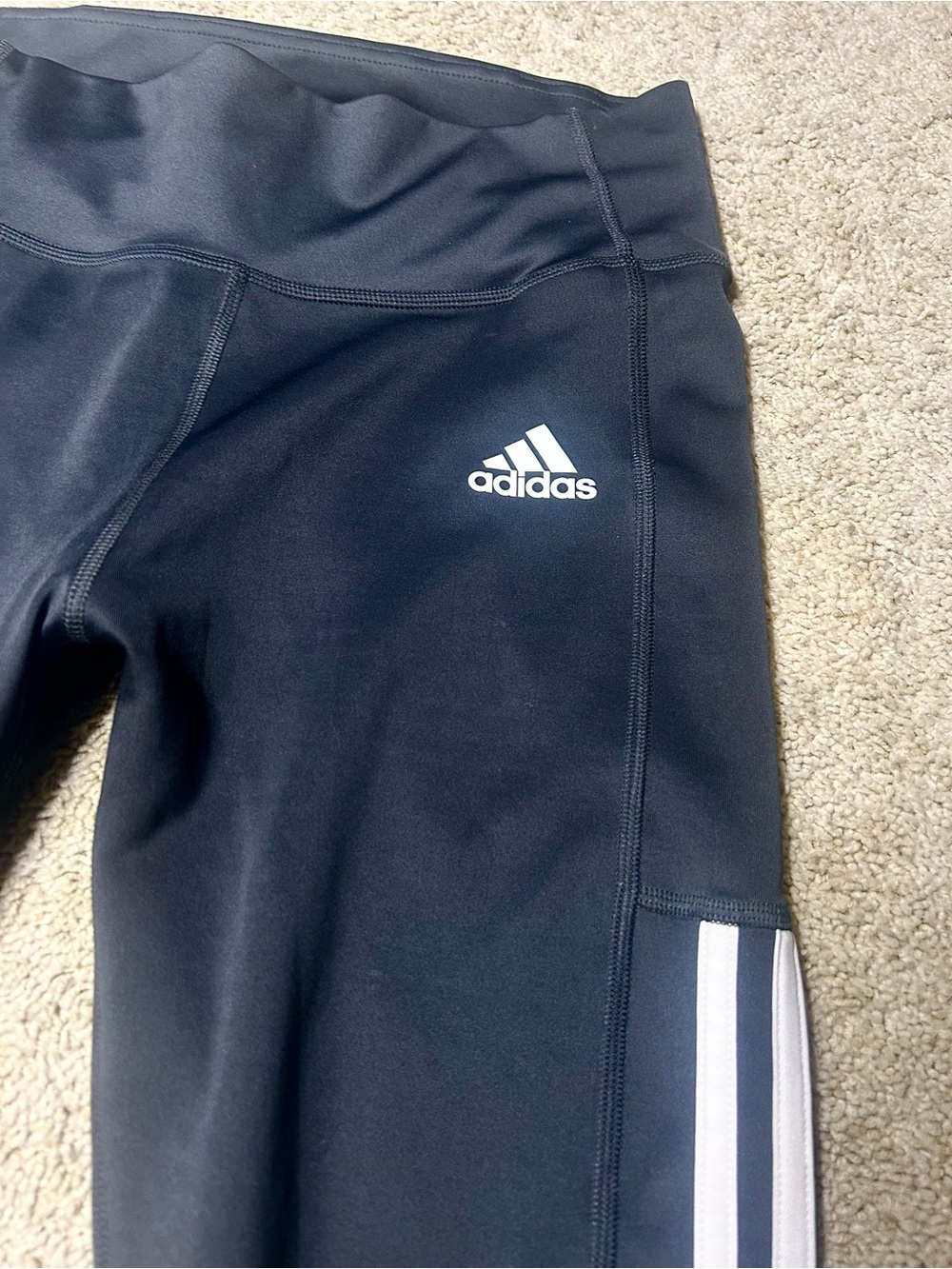 Adidas Primegreen AEROREADY 3-Stripe 7/8 Leggings Black Size M